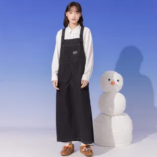 【gozo】MOMO獨家款★限量開賣 不收邊下擺條絨工裝吊帶裙(兩色)