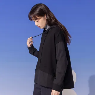 【gozo】MOMO獨家款★限量開賣 異材質拼接造型帽T(兩色)