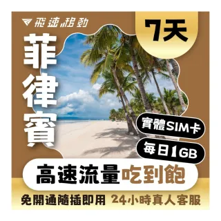 【飛速移動】菲律賓 7天｜每日1GB 高速流量吃到飽(菲律賓網卡 菲律賓網路 菲律賓 網卡 網路 上網 sim卡)
