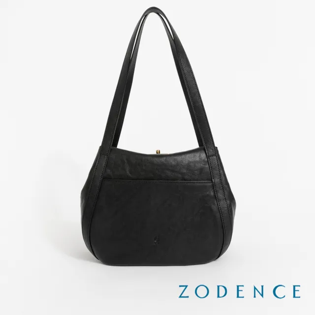 【ZODENCE 佐登司】LUCY義大利植鞣革肩背燈籠包(深邃黑)