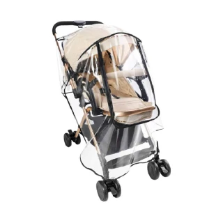 【Finger Pop 指選好物】嬰兒車雨罩-一般款(升級EVA食品級雨罩 透明防水透氣嬰兒手推車雨罩/兒童傘車)