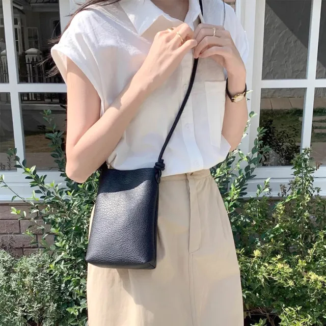 【LEEHER】雙11 豎款小方包/百搭小包/斜背包/單肩包/軟皮手機包/馬卡龍斜背包