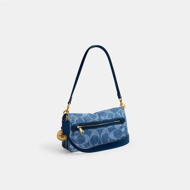 【COACH】蔻馳官方直營 COACH CLOT TABBY 26 單肩手袋 單肩包 肩背包-B4/深藍色色 混合色(CDW25)