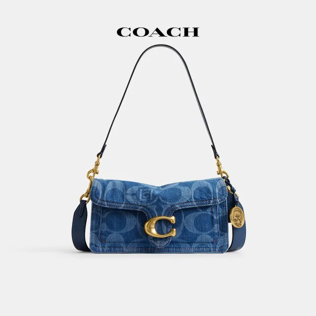 【COACH】蔻馳官方直營 COACH CLOT TABBY 26 單肩手袋 單肩包 肩背包-B4/深藍色色 混合色(CDW25)