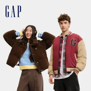 【GAP】男女裝 Logo刺繡翻立領/雙面/連帽羽絨/棒球外套-多款任選(793720&793713&791883&791884)