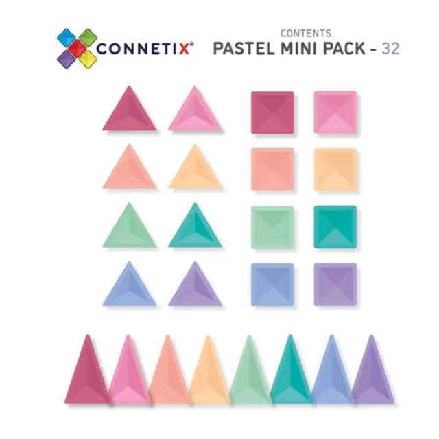 【Connetix】粉彩磁力積木-迷你入門組32pc(磁力積木)