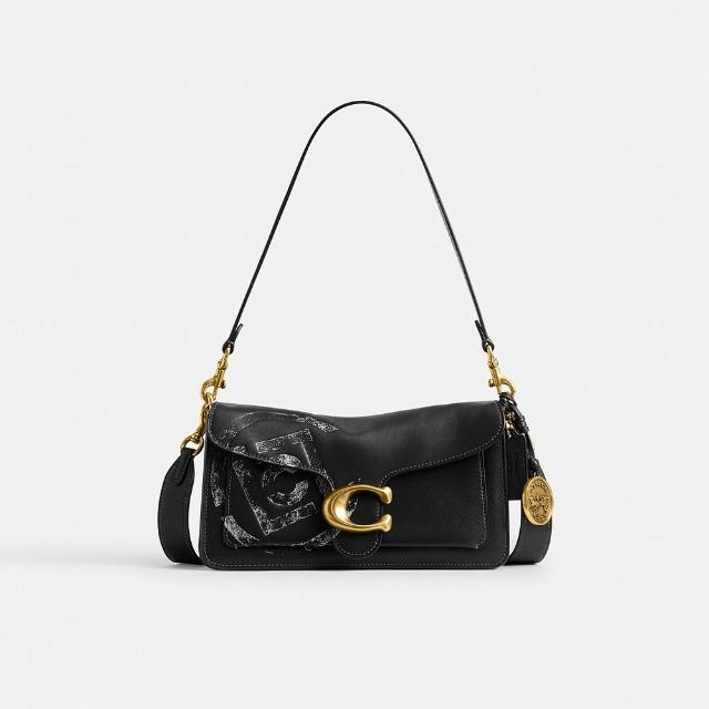 【COACH】蔻馳官方直營 COACH CLOT TABBY 26號單肩手袋 單肩包 肩背包-B4/混合黑色(CDW26)