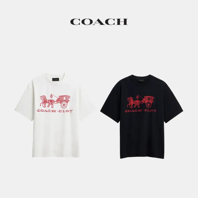 【COACH】蔻馳官方直營 COACH CLOT馬車圖案休閒T恤-2色任選(CDD83)
