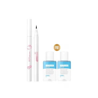 【MAYBELLINE 媚比琳】聖誕交換禮物★超激細抗暈眼線液抗手震版_2入組(#Hello Kitty)