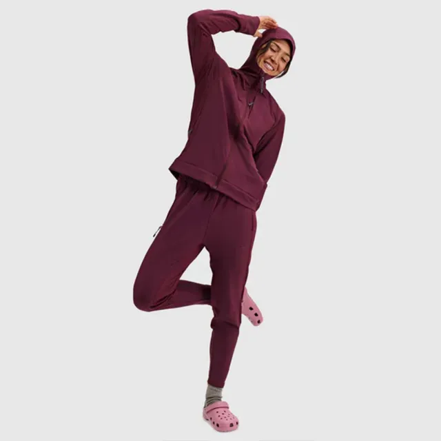 【BlackStrap】女Tribrid Grid Fleece 撥水動態保暖連帽外套/櫻桃酒紅Cherry/S-L(胸前口袋/透氣/保暖)