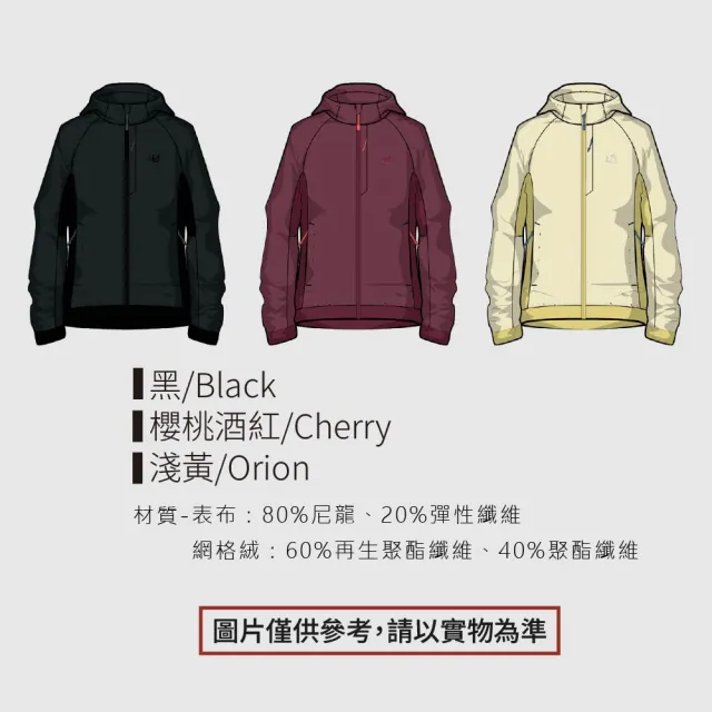 【BlackStrap】女Tribrid Grid Fleece 撥水動態保暖連帽外套/櫻桃酒紅Cherry/S-L(胸前口袋/透氣/保暖)