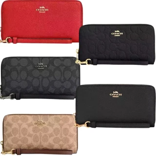 【COACH】新版 經典LOGOㄇ型拉鍊可拆手拿長夾－多色可選(coach 女夾 男夾 女長夾 女生皮包 贈非原廠紙盒)