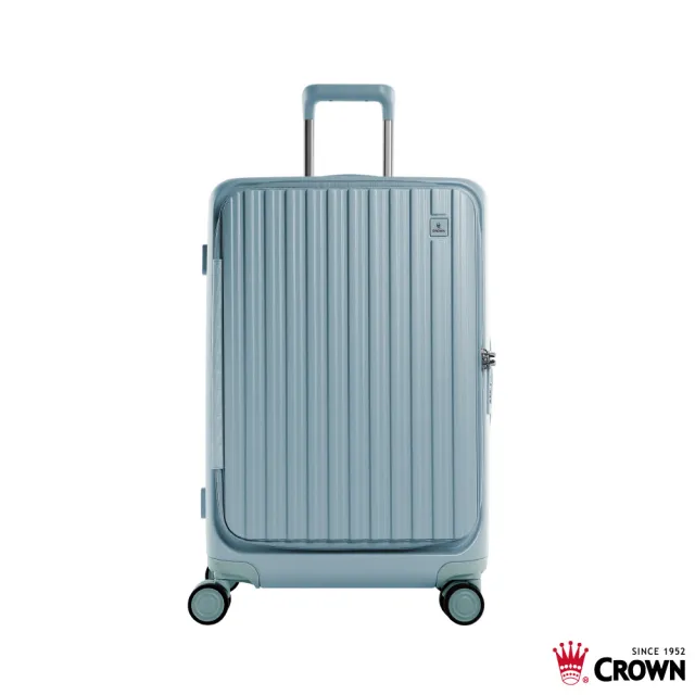 【CROWN 皇冠】Boxy 29吋 前開式框架拉桿箱 防盜雙齒拉鍊箱(行李箱/旅行箱/密碼鎖)