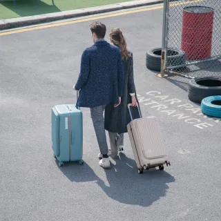 【CROWN 皇冠】Boxy 28吋 前開式框架胖胖箱 防盜雙齒拉鍊箱(行李箱/旅行箱/密碼鎖)