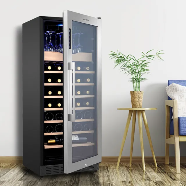 【Laptinc 拉普蒂尼】不銹鋼紅酒櫃 158L家用酒櫃冰吧 商用嵌入式電子保濕酒櫃(冷藏冰箱 葡萄酒櫃 冷藏櫃)