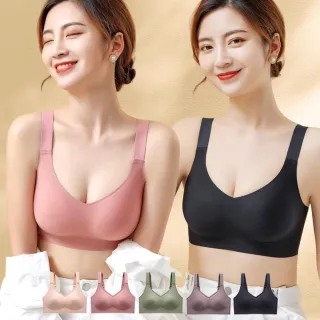 【Mevels 瑪薇絲】5件組 大尺碼素肌涼感包覆無鋼圈內衣/果凍條/無痕內衣/冰絲內衣(冰絲/美胸/舒適/軟支撐)