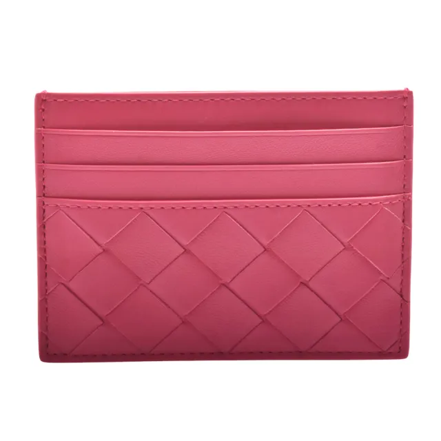 【BOTTEGA VENETA 寶緹嘉】經典大編織牛皮萬用卡夾(桃紅635042-VCPP3-6420)