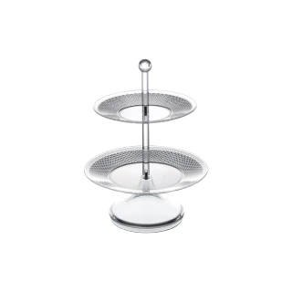 【SALUS佐藤金屬】英式雙層點心架(餐具 廚具 點心架 下午茶 餅乾 甜點 點心 麵包 蛋糕)