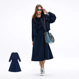 【KERAIA 克萊亞】幸運航向假兩件輕量洋裝