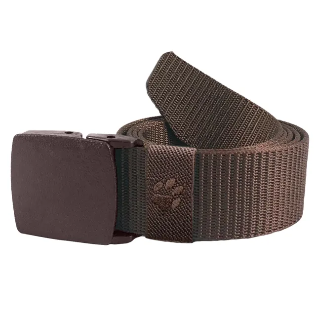 【Jack wolfskin 飛狼】塑鋼扣狼爪刺繡尼龍腰帶(黑 / 綠 / 藍 / 卡其 / 咖啡)