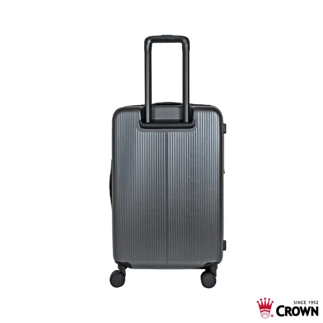 【CROWN 皇冠】DOPPIO 25吋 前開式霧面拉鍊 拉桿箱(行李箱/旅行箱/密碼鎖)