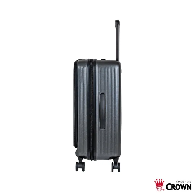 【CROWN 皇冠】DOPPIO 25吋 前開式霧面拉鍊 拉桿箱(行李箱/旅行箱/密碼鎖)