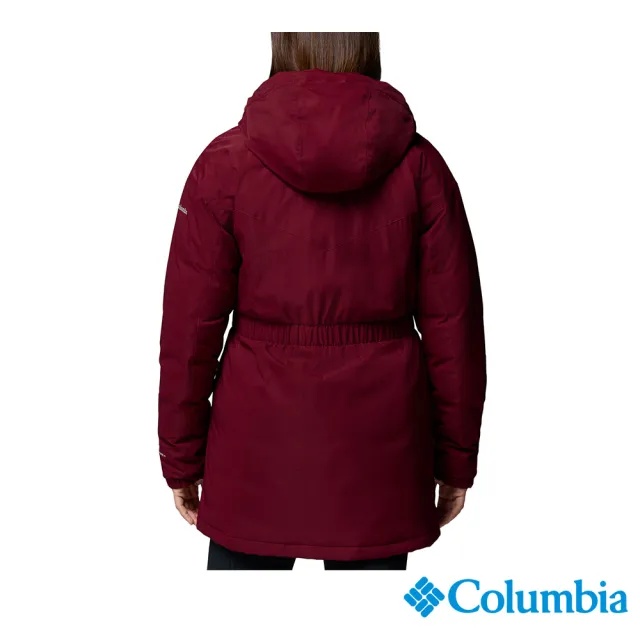 【Columbia 哥倫比亞】女款-OT防水保暖羽絨長版大衣-Kennedy Meadows™-酒紅色(UWL41840BD/JF)