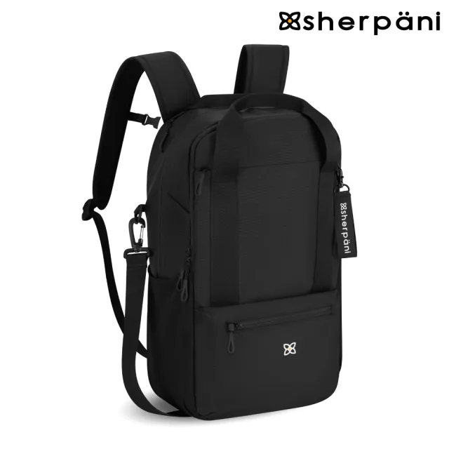 【Sherpani】雙11 RFID 防潑水多功能後背包 25II Camden 18L|黑色/Raven(RFID 屏蔽 拉鍊固定鎖