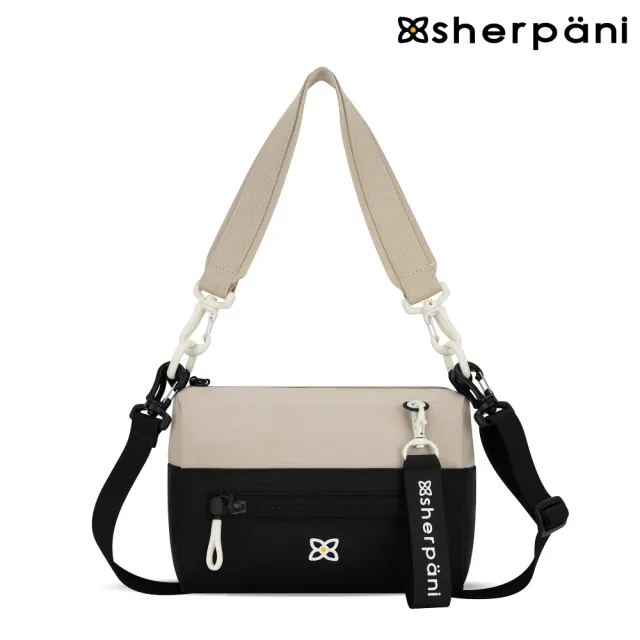 【Sherpani】雙11 RFID 防潑水多功能斜背包 25II Skye 4L｜卡其/Con Leche(RFID 屏蔽 拉鍊固定鎖