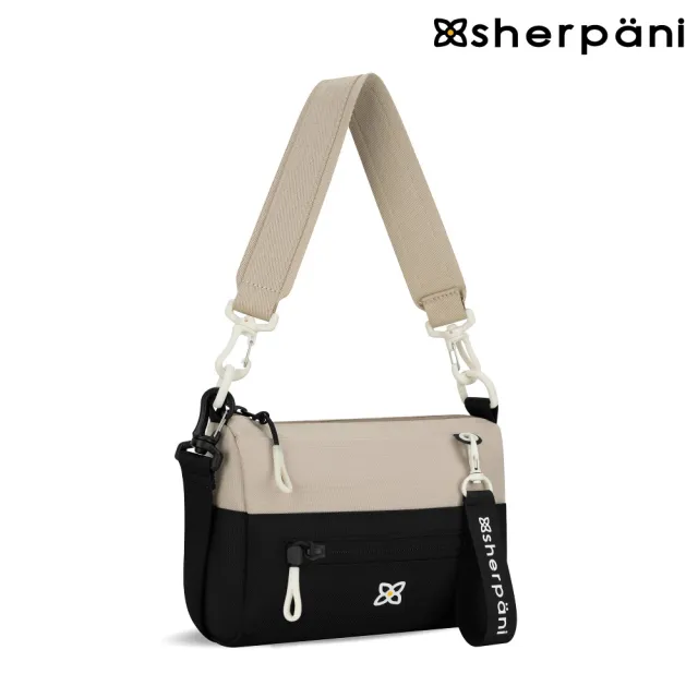 【Sherpani】雙11 RFID 防潑水多功能斜背包 25II Skye 4L｜卡其/Con Leche(RFID 屏蔽 拉鍊固定鎖