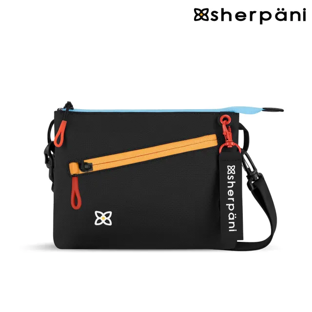 【Sherpani】雙11 RFID 防潑水多功能斜背包 25II Zoom 1L｜黑彩色/Chromatic(RFID 屏蔽 拉鍊固定