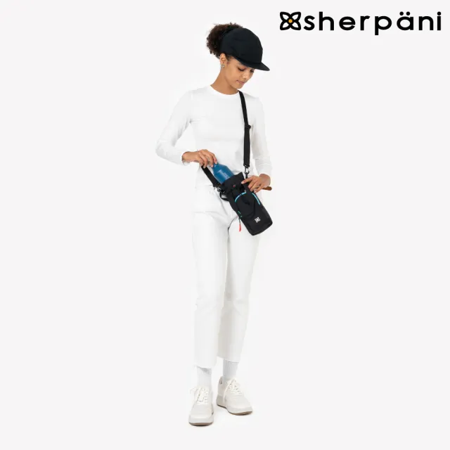 【Sherpani】雙11 RFID 防潑水多功能水壺攜行袋 25II Izzie 2L｜黑彩色/Chromatic(RFID 屏蔽 撥 