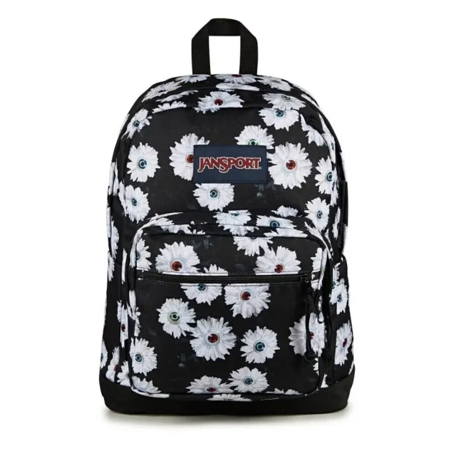 【JANSPORT】Right Pack 後背包 黑底 白花朵(JS0A4QVALJ8)