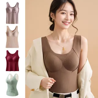 【enac 依奈川】買4送1 桑蠶絲羊毛保暖背心/Bra T/無鋼圈內衣/保暖內衣/保暖衣(隨機/※)