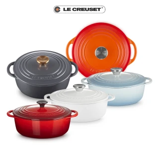 【Le Creuset】BIS琺瑯鑄鐵鍋圓鍋 22cm(櫻桃紅/火焰橘/海岸藍/棉花白/石墨灰 5色選1)