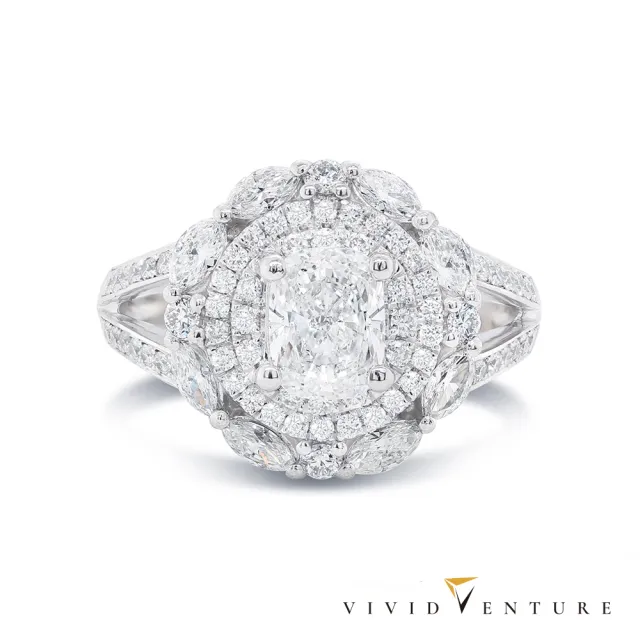 【Vividventure 亞帝芬奇】鉑金 GIA 1克拉 DVS2 天然鑽石 真鑽 戒指  雍容輝煌