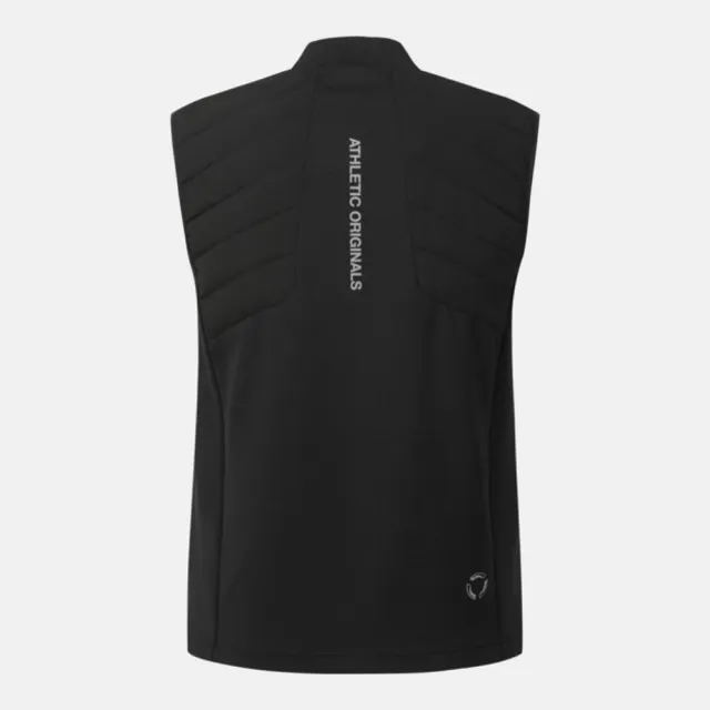 【DESCENTE】羽絨背心 男 保暖 ACTION RUN HYBRID VEST 黑 SQ323RDV91-BLK0