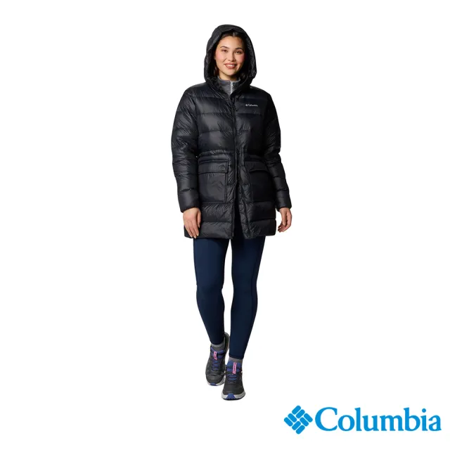【Columbia 哥倫比亞】女款-保暖防潑羽絨長版外套-Harmony Falls™-黑色(UWR54790BK/JF)
