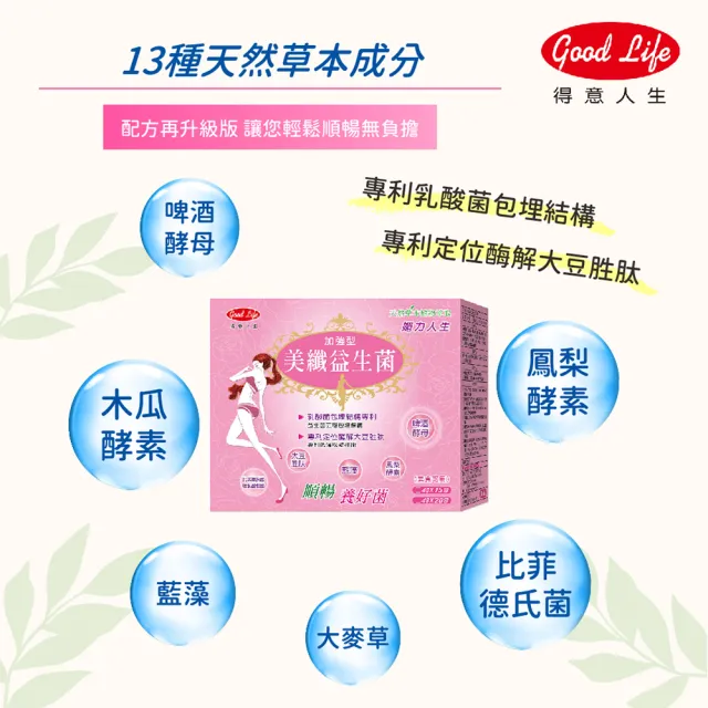 【得意人生】草本美纖益生菌_專利加強型 四盒組(共80包 啤酒酵母 鳳梨酵素 木瓜酵素 益生菌)
