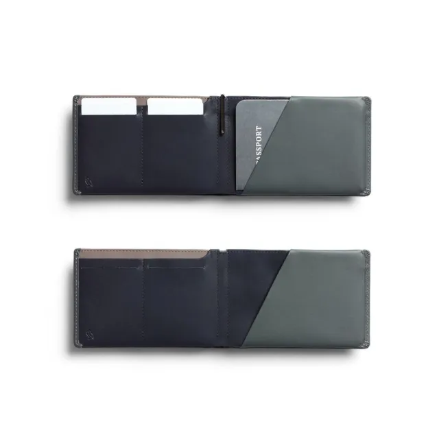 【Bellroy】官方直營 Travel Wallet 真皮護照夾 - RFID防盜(墨灰綠/出國必備/護照夾)