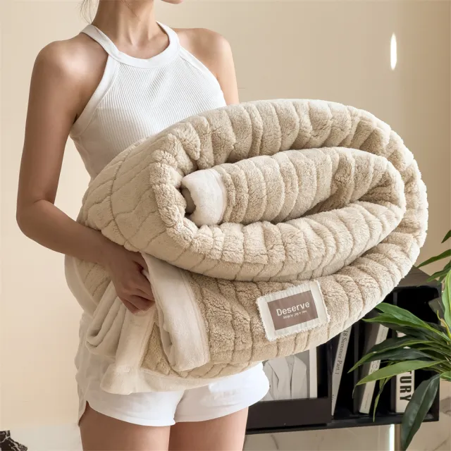 【Sleep Club】買一送一 雙面加厚雲熙絨毯 雙人被150x200cm(棉被 冬被 四季被 毛毯 法蘭絨毯 沙發毯)