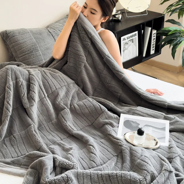 【Sleep Club】買一送一 雙面加厚雲熙絨毯 雙人被150x200cm(棉被 冬被 四季被 毛毯 法蘭絨毯 沙發毯)