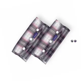 【Gennies 奇妮】英倫揹帶口水巾2入-黑咖/粉(肩帶口水巾 雙面可用 輕量氣墊揹帶通用)