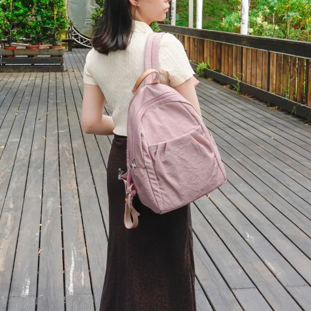 【OMC】雙11 輕盈紙感甜美系休閒旅行後背包33570(小款櫻花粉)