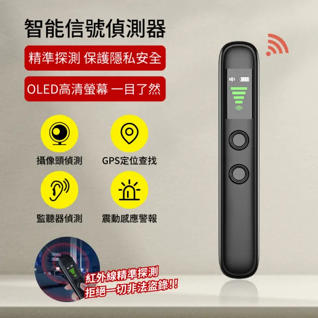 【CARSLAVE】T66 智能信號偵測器 紅外線探測 反偷拍偵測器(防偷拍 防定位 反監控 針孔偵測 震動警示)