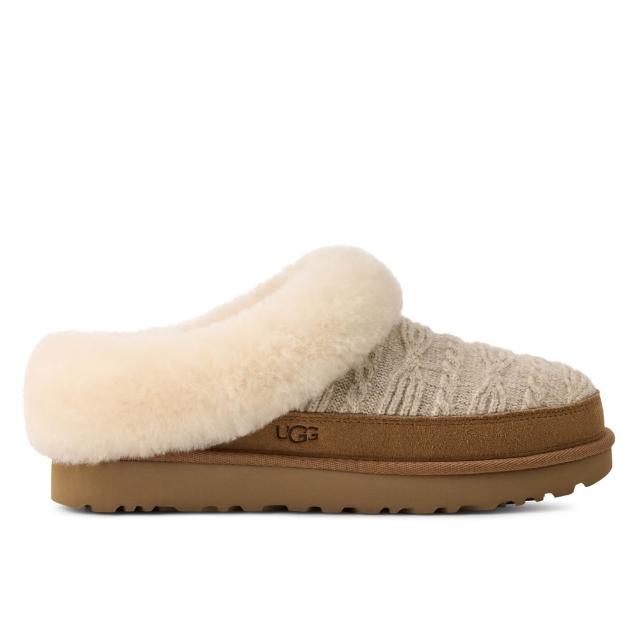 【UGG】穆勒鞋 女鞋 懶人鞋 毛毛拖鞋 Cluggette Cabelle Knit 自然棕色 UG1174530NCHS
