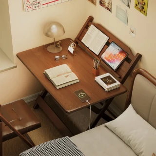 【JinJiu津久】折疊升降桌 80*40cm 多功能書桌 免安裝桌子 升降電腦桌(電腦桌 折疊桌 讀書桌)