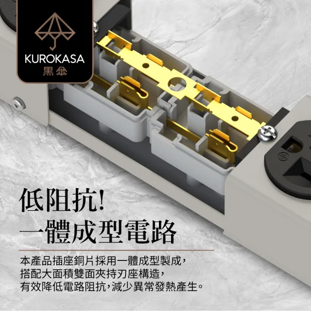 【iPlus+ 保護傘】1開4插3P黑傘鐵殼延長線-1.2M(KU-5142J.防火防突波.旋轉插頭.插座.電源線)