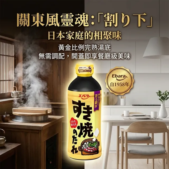 【Ebara】6罐入荏原關東味壽喜燒醬日式火鍋醬汁牛丼親子丼蓋飯燉肉炒麵萬用調味料(日本原裝現貨甘甜濃郁)