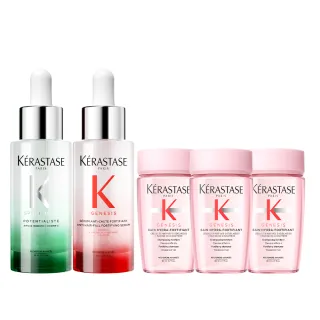 【KERASTASE 巴黎卡詩】極酵平衡+粉漾芯生頭皮精華組